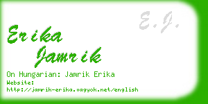 erika jamrik business card